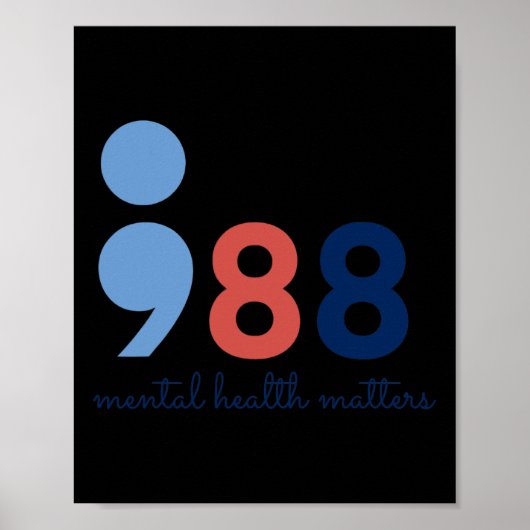 Poster Problèmes de santé Semicolon Suicide Hotline Preve (Devant)