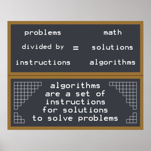 Poster problèmes instructions solutions mathématiques alg (Devant)