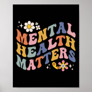 Poster Problèmes super de santé mentale Maladie cérébrale