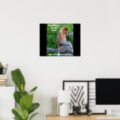 Poster Proboscis Monkey - Parfois je m'assois et je pense (Bureau à domicile)