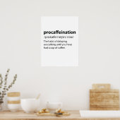 Poster Procaffination Funny Dictionnaire Définition (Cuisine)