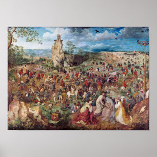 Poster Procession au Calvaire, Pieter Bruegel