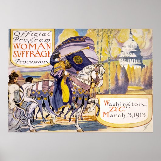 Poster Procession au suffrage féminin, Washington, D.C. P (Devant)