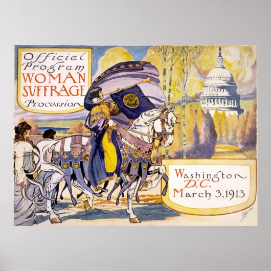 Poster Procession au suffrage féminin, Washington, D.C. P (Devant)
