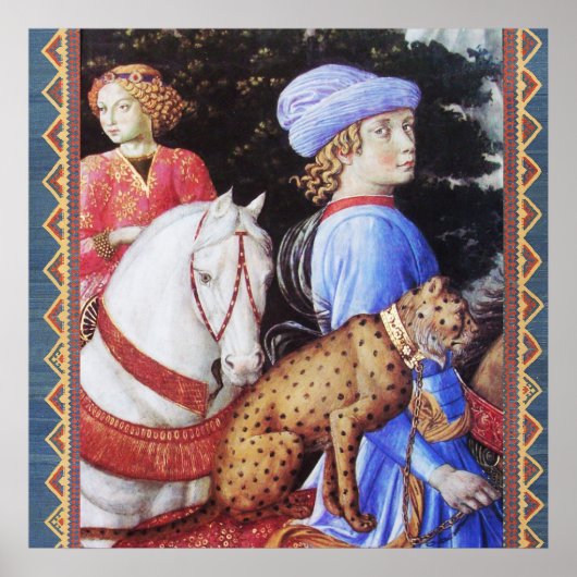 Poster Procession de Magus Melchior, Cheval, Chat sauvage (Devant)