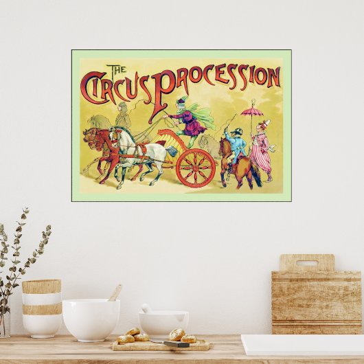 Poster Procession du cirque ~ Cirque Vintage (Cuisine)