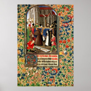 Poster Procession funéraire avec des fosses communes