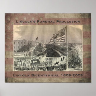 Poster Procession funéraire d'Abraham Lincoln