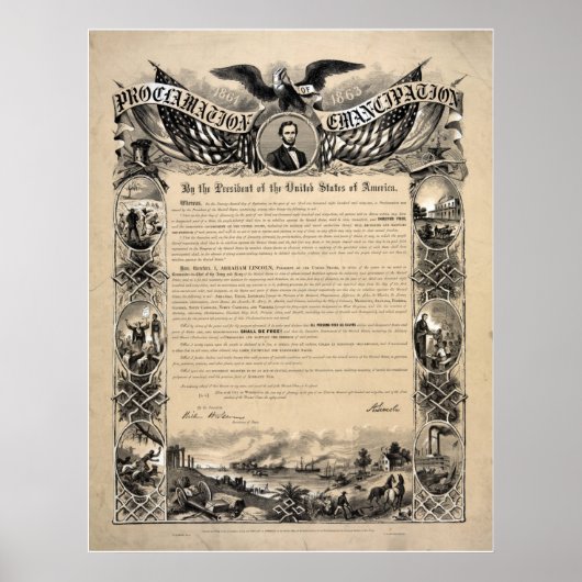 Poster Proclamation d'Abraham Lincoln sur l'émancipation (Devant)
