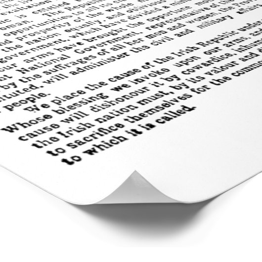 Poster Proclamation de Pâques sur la République d'Irlande (Coin)