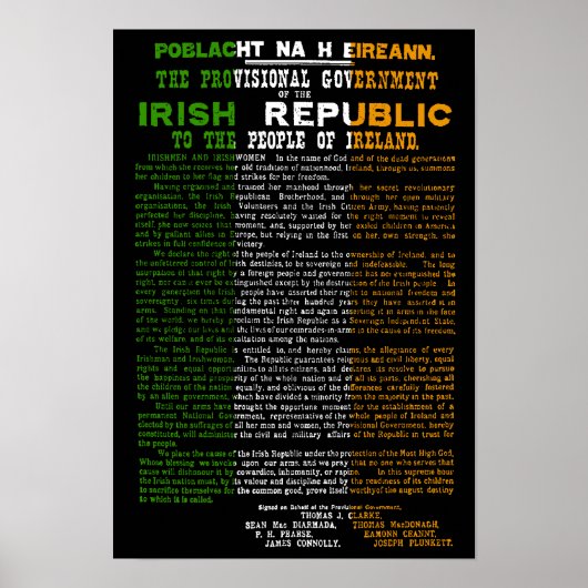 Poster Proclamation de Pâques sur la République d'Irlande (Devant)