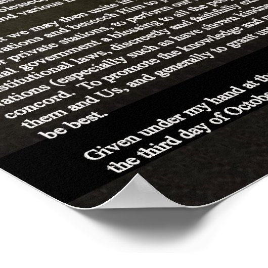 Poster Proclamation du jour de l'Action de grâce (Coin)