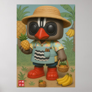 Poster Producteur de banane et d'ananas Kagu