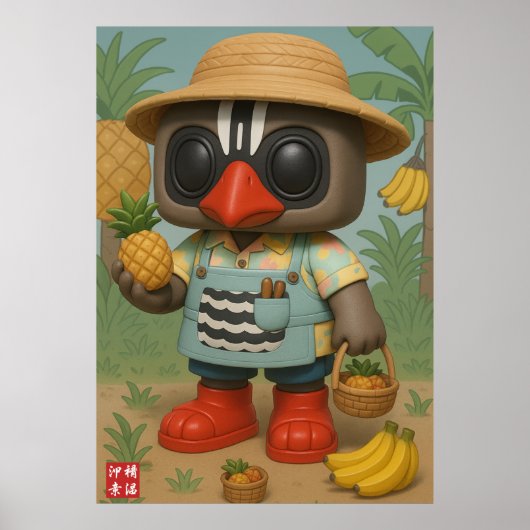 Poster Producteur de banane et d'ananas Kagu (Devant)