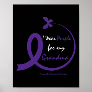 Poster Produits Cadeaux Grandma pourpre Cancer pancréatiq