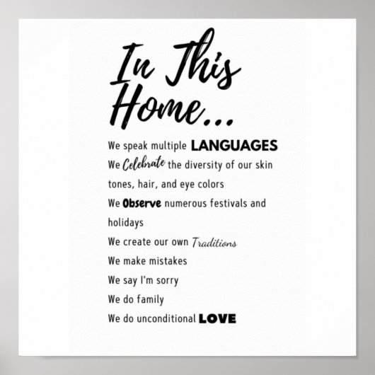 Poster Produits de famille variés (Devant)