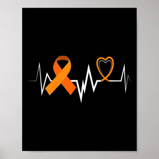Poster Produits Heartbeat Leukemia Ribbon Leukemia Award (Devant)