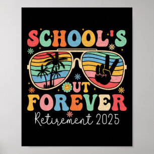 Poster Prof à la retraite pour toujours 2025 Groovy R
