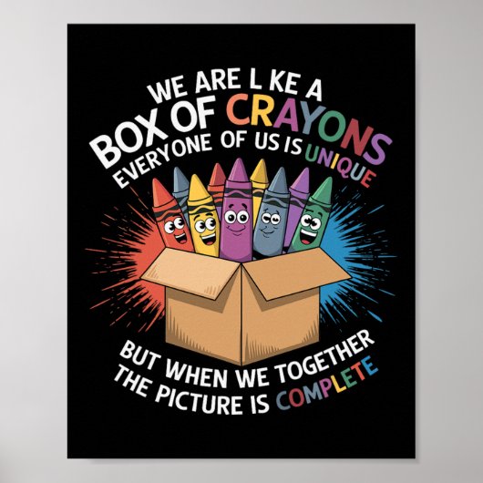 Poster Prof amusant Nous sommes comme une boîte de crayon (Devant)