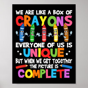 Poster Prof amusant Nous sommes comme une boîte de crayon