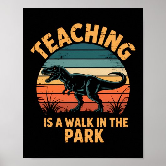 Poster Prof amusant retour à l'école dinosaure mignon (Devant)
