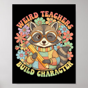 Poster Prof bizarre construire personnage fleurs de raton