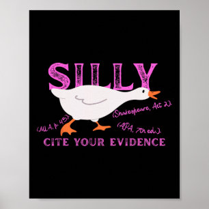 Poster Prof d'anglais Silly Goose Citez vos preuves Gramm