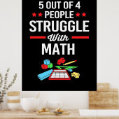 Poster Prof de maths 5 sur 4 personnes (Cuisine)