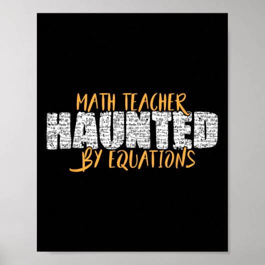 Poster Prof de maths Amateur de maths effrayant Halloween (Devant)