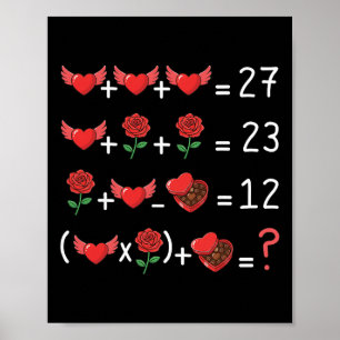 Poster Prof de maths drôle 67 Saint-Valentin prof de math