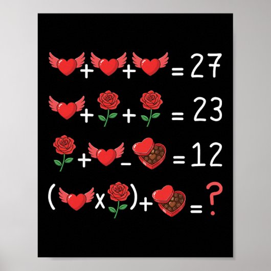 Poster Prof de maths drôle 67 Saint-Valentin prof de math (Devant)