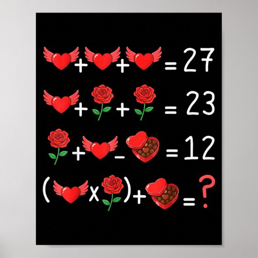 Poster Prof de maths drôle 67 Saint-Valentin Prof de math (Devant)