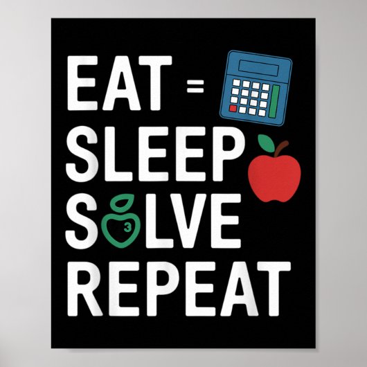 Poster Prof de maths drôle algèbre Cl retour à l'école (Devant)
