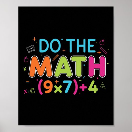 Poster Prof de maths drôle fait le calcul 67 mème Six Sep (Devant)