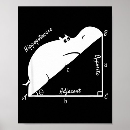 Poster Prof de maths drôle, Hiptenuse drôle, professeur d (Devant)