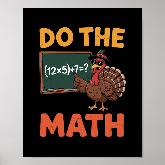 Poster Prof de maths drôle Thanksgiving 67 Mème Faites la (Devant)