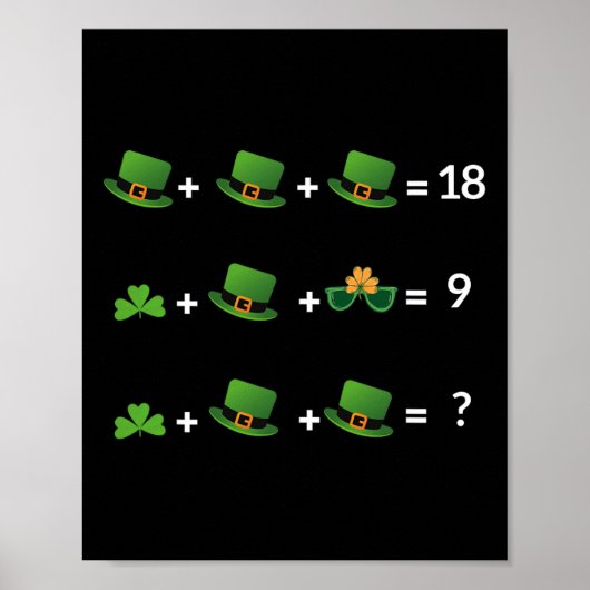 Poster Prof de maths équation drôle St Patrick Professeur (Devant)