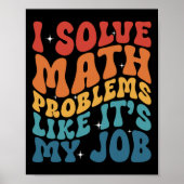 Poster Prof de maths je résous des problèmes de maths com (Devant)