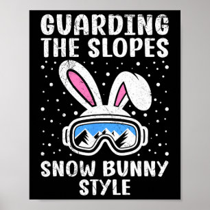 Poster Prof de ski gardant les pistes dans le style Snow