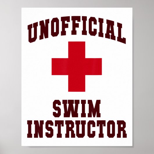 Poster Prof instructeur de natation non officiel Piscine (Devant)