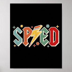 Poster Prof Sped Retro Crayon Éclair Retour À L'École S