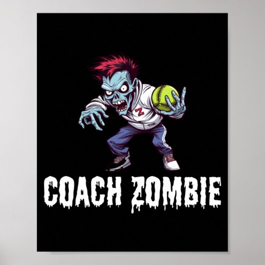 Poster Prof zombie enseignant d'éducation physique coach (Devant)