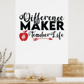 Poster Professeur Art Différence Maker Vie de l'enseignan (Cuisine)