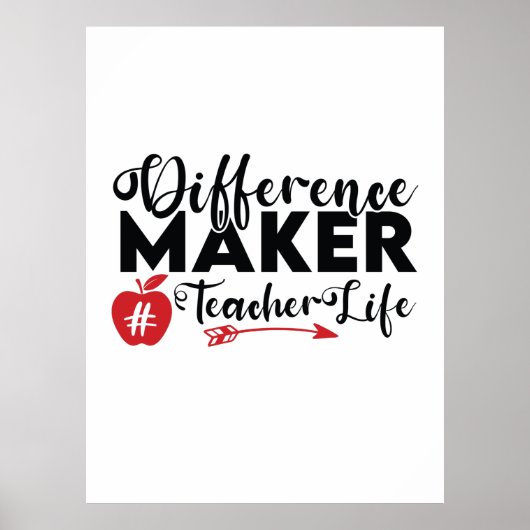 Poster Professeur Art Différence Maker Vie de l'enseignan (Devant)