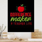 Poster Professeur Art Différence Maker Vie de l'enseignan (Cuisine)