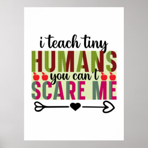 Poster Professeur Art I Enseigner Minuscules Humains