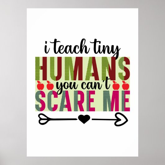 Poster Professeur Art I Enseigner Minuscules Humains (Devant)