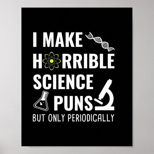 Poster Professeur Cadeaux | Chimie que je fais horrible (Devant)
