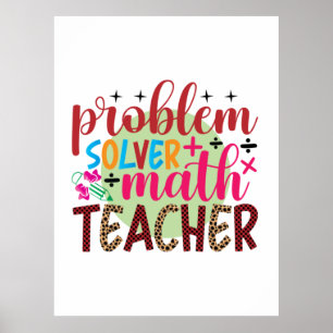 Poster Professeur Cadeaux Enseignant en mathématiques d