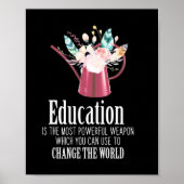 Poster Professeur Cadeaux | L'éducation change le monde (Devant)